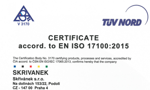 Zertifikat EN ISO 17100 Translation Services Management System